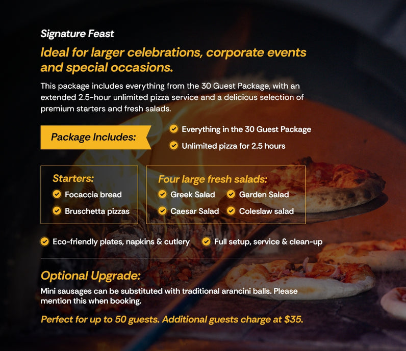 Wood Fire Pizza Catering Packages